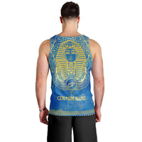 Personalized Mandala Egyptian Pharaoh Men Tank Top Eye of Horus Blue - Wonder Print Shop