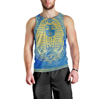 Personalized Mandala Egyptian Pharaoh Men Tank Top Eye of Horus Blue - Wonder Print Shop