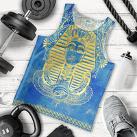 Personalized Mandala Egyptian Pharaoh Men Tank Top Eye of Horus Blue - Wonder Print Shop