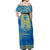 Personalized Mandala Egyptian Pharaoh Off Shoulder Maxi Dress Eye of Horus Blue - Wonder Print Shop