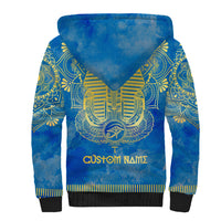 Personalized Mandala Egyptian Pharaoh Sherpa Hoodie Eye of Horus Blue - Wonder Print Shop