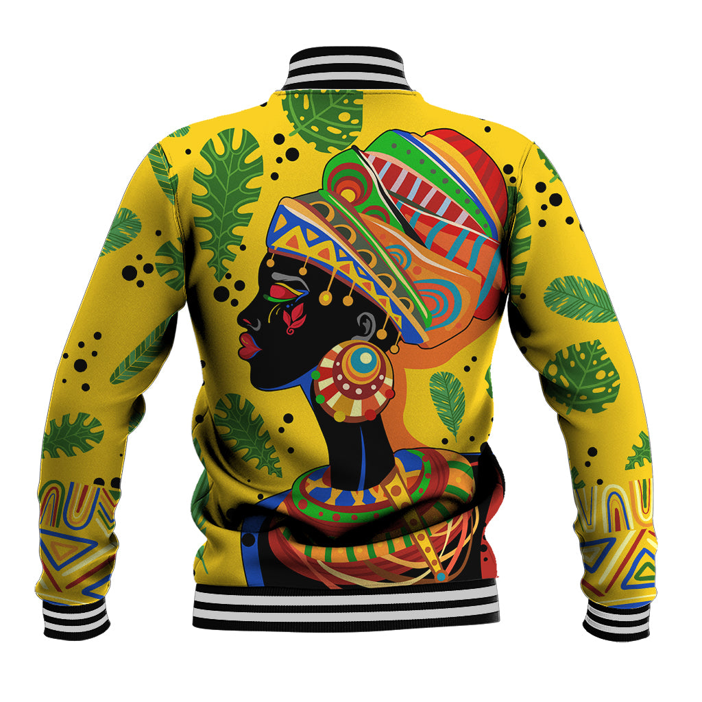 Personalized Africa Woman Baseball Jacket Tropical Style - Wonder Print Shop