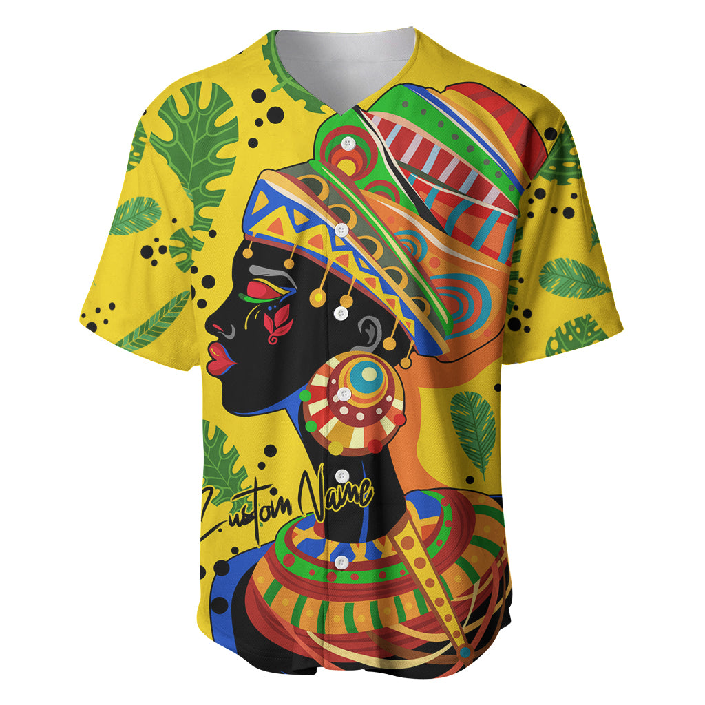Personalized Africa Woman Baseball Jersey Tropical Style - Wonder Print Shop