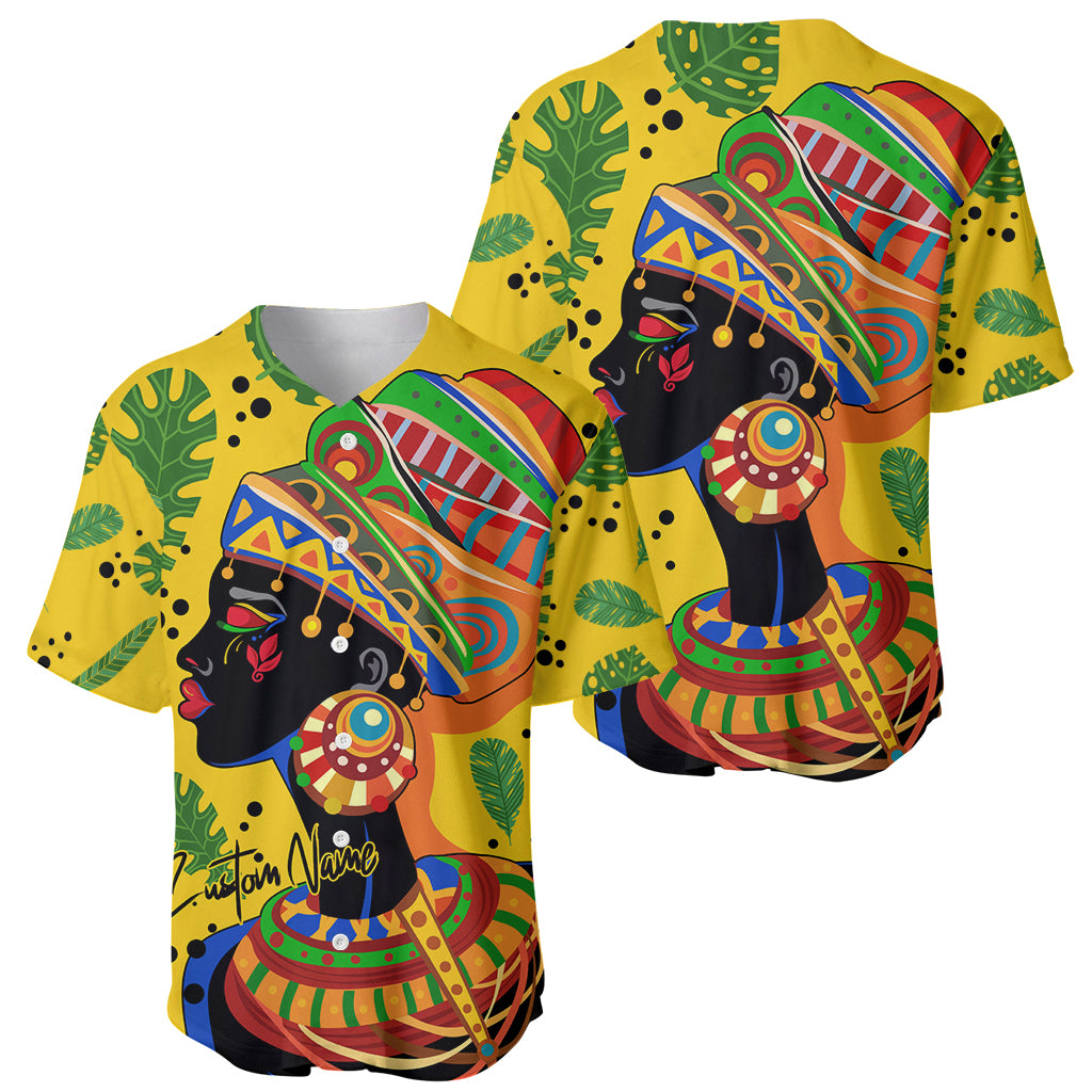 Personalized Africa Woman Baseball Jersey Tropical Style - Wonder Print Shop