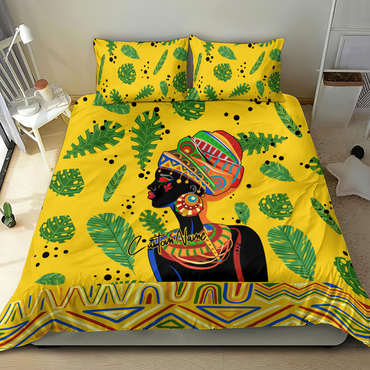 Personalized Africa Woman Bedding Set Tropical Style - Wonder Print Shop