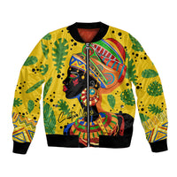 Personalized Africa Woman Bomber Jacket Tropical Style - Wonder Print Shop