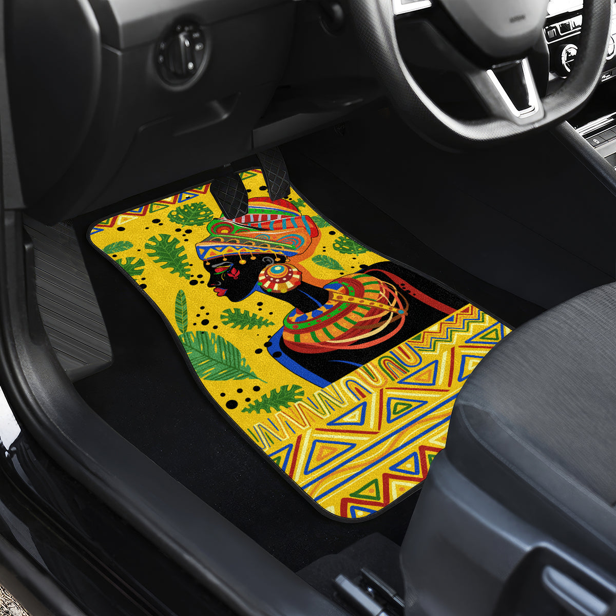 Personalized Africa Woman Car Mats Tropical Style - Wonder Print Shop