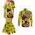 Personalized Africa Woman Couples Matching Mermaid Dress and Long Sleeve Button Shirt Tropical Style