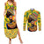 Personalized Africa Woman Couples Matching Summer Maxi Dress and Long Sleeve Button Shirt Tropical Style - Wonder Print Shop