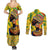Personalized Africa Woman Couples Matching Summer Maxi Dress and Long Sleeve Button Shirt Tropical Style - Wonder Print Shop