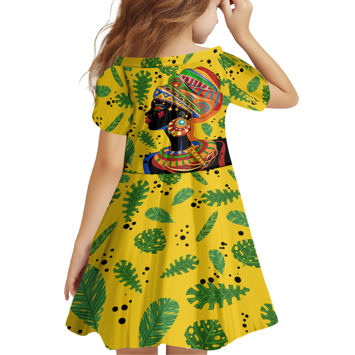 Personalized Africa Woman Family Matching Off Shoulder Short Dress and Hawaiian Shirt Tropical Style - Wonder Print Shop
