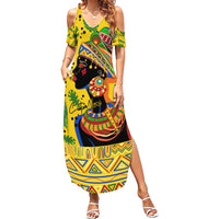 Personalized Africa Woman Family Matching Summer Maxi Dress and Hawaiian Shirt Tropical Style - Wonder Print Shop