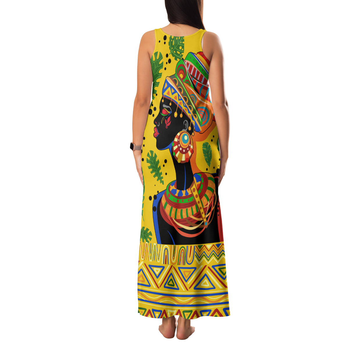 Personalized Africa Woman Family Matching Tank Maxi Dress and Hawaiian Shirt Tropical Style - Wonder Print Shop