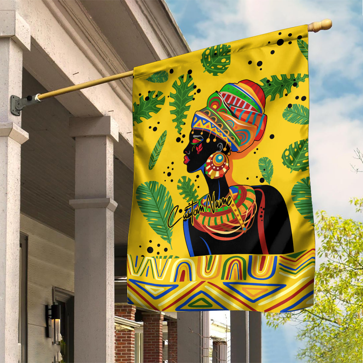 Personalized Africa Woman Garden Flag Tropical Style - Wonder Print Shop