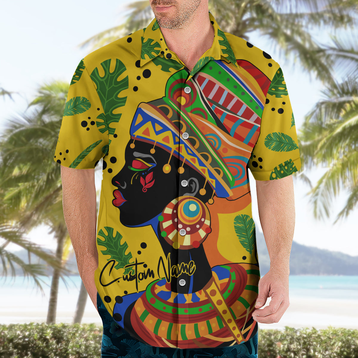 Personalized Africa Woman Hawaiian Shirt Tropical Style - Wonder Print Shop