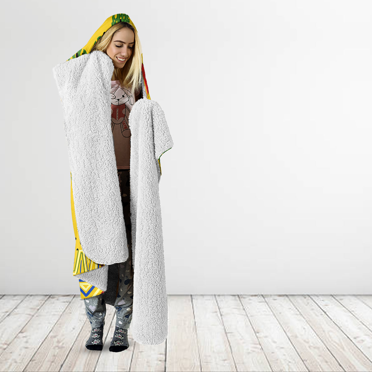 Personalized Africa Woman Hooded Blanket Tropical Style