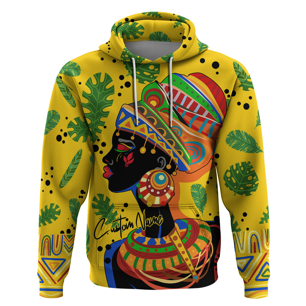 Personalized Africa Woman Hoodie Tropical Style - Wonder Print Shop