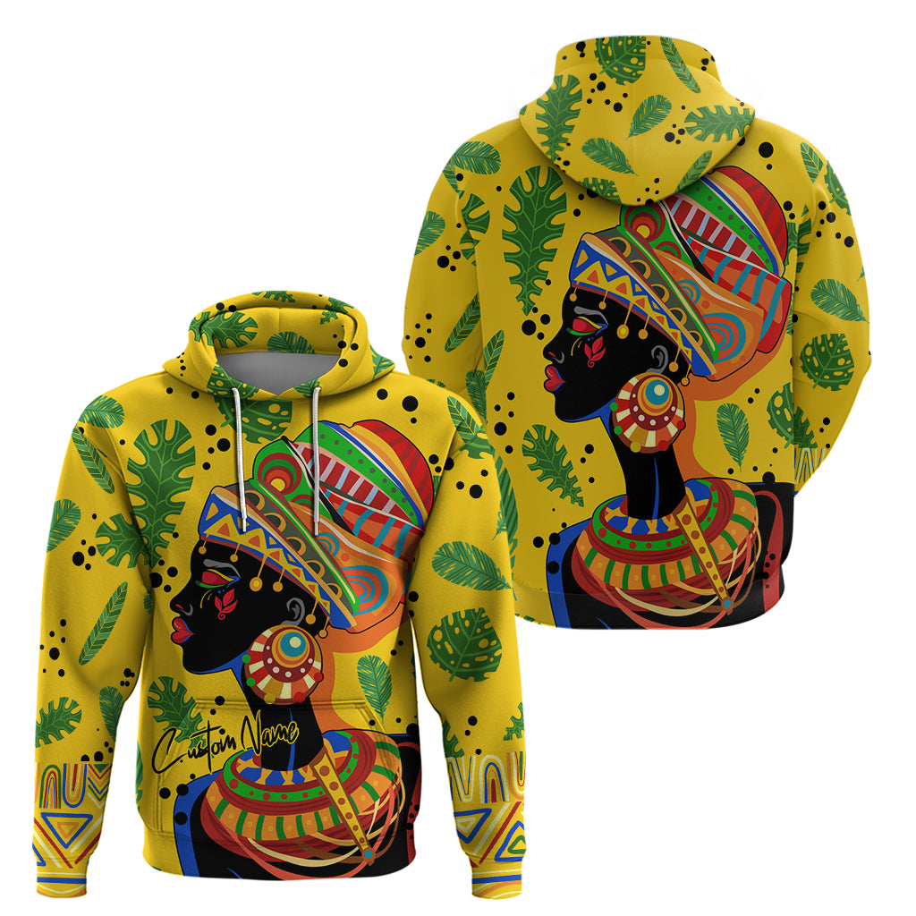 Personalized Africa Woman Hoodie Tropical Style - Wonder Print Shop