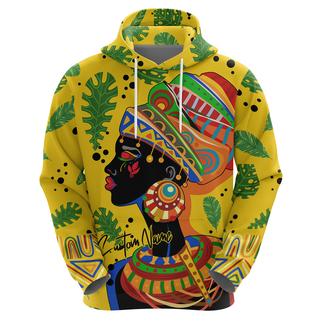 Personalized Africa Woman Hoodie Tropical Style - Wonder Print Shop
