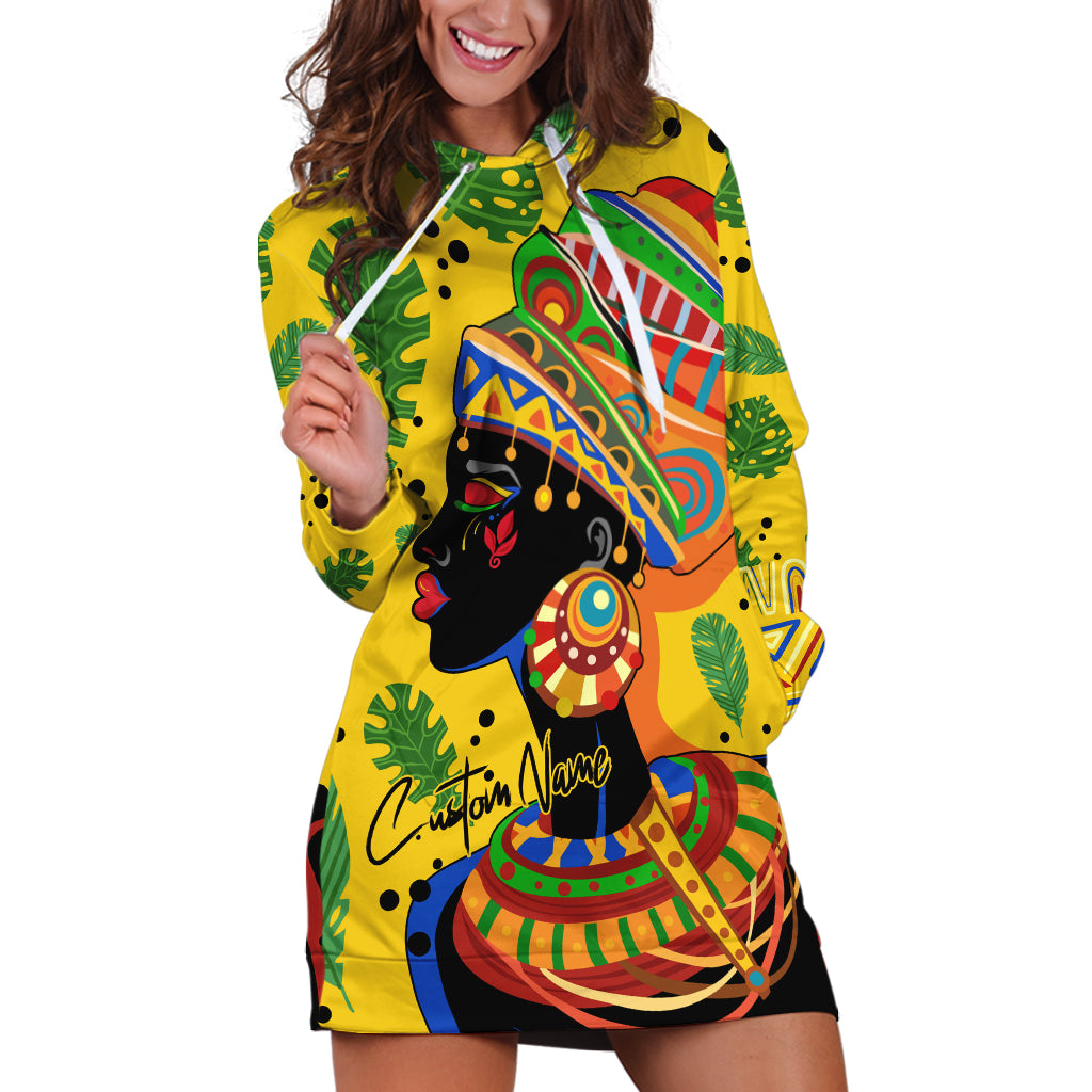 Personalized Africa Woman Hoodie Dress Tropical Style