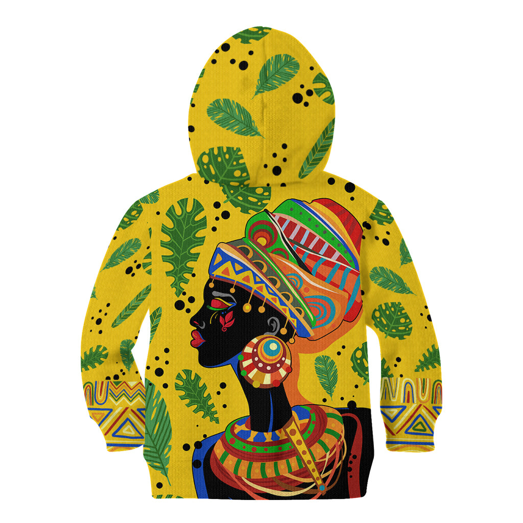 Personalized Africa Woman Kid Hoodie Tropical Style - Wonder Print Shop