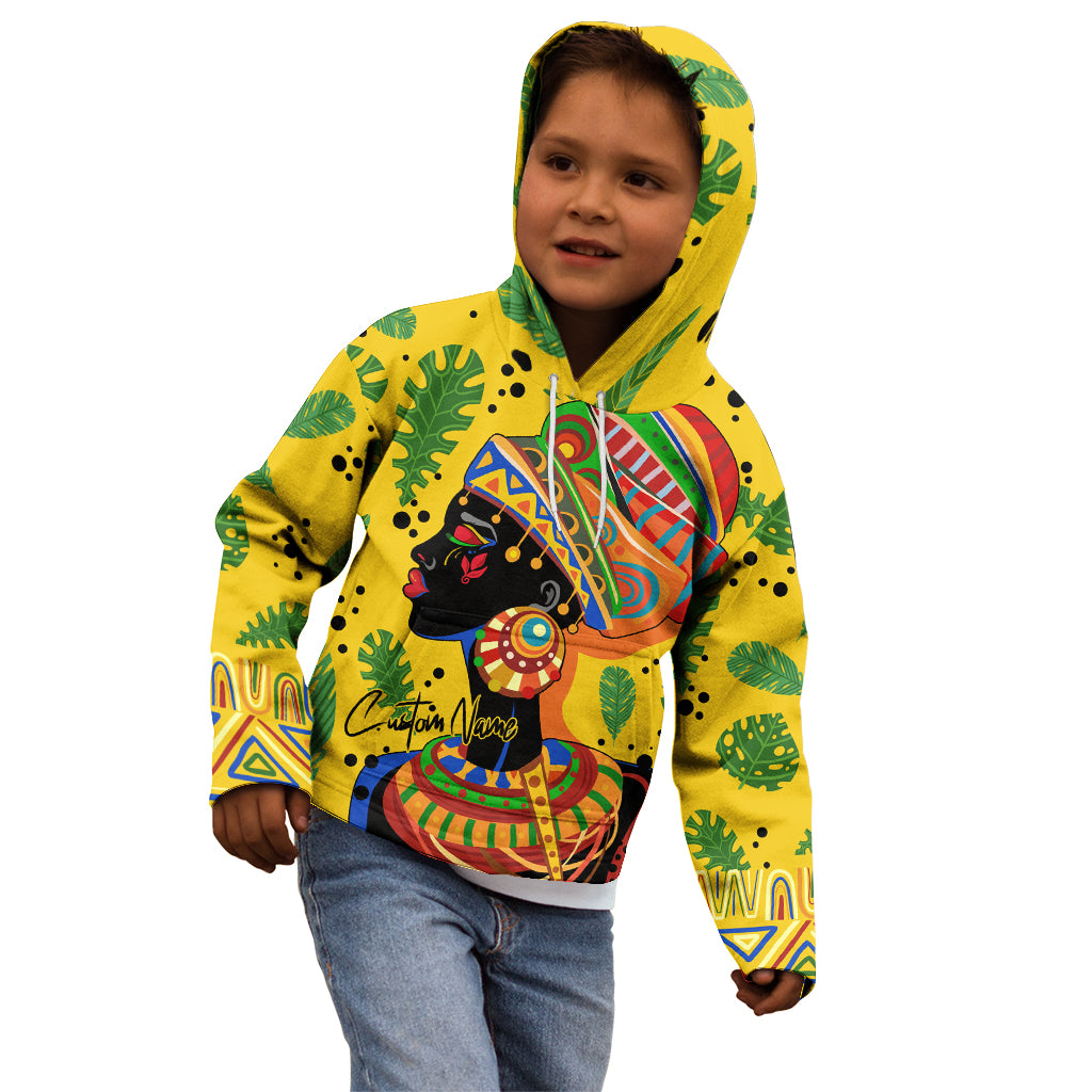 Personalized Africa Woman Kid Hoodie Tropical Style - Wonder Print Shop