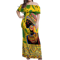 Personalized Africa Woman Off Shoulder Maxi Dress Tropical Style - Wonder Print Shop
