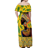 Personalized Africa Woman Off Shoulder Maxi Dress Tropical Style - Wonder Print Shop