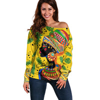 Personalized Africa Woman Off Shoulder Sweater Tropical Style - Wonder Print Shop