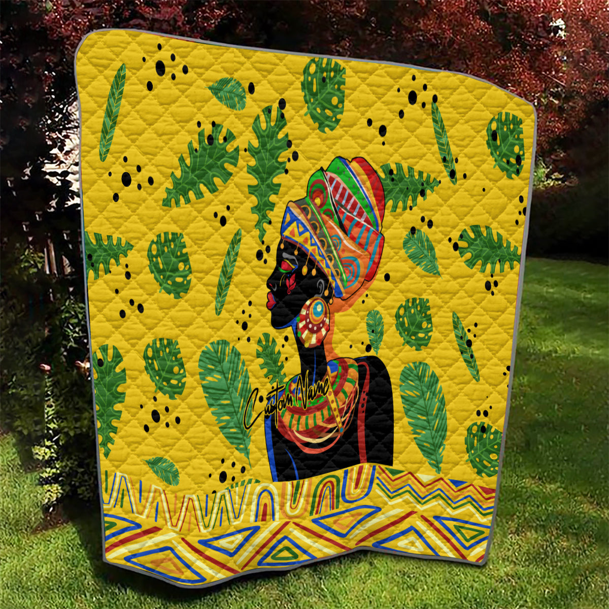 Personalized Africa Woman Quilt Tropical Style - Wonder Print Shop
