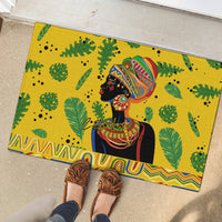 Personalized Africa Woman Rubber Doormat Tropical Style - Wonder Print Shop