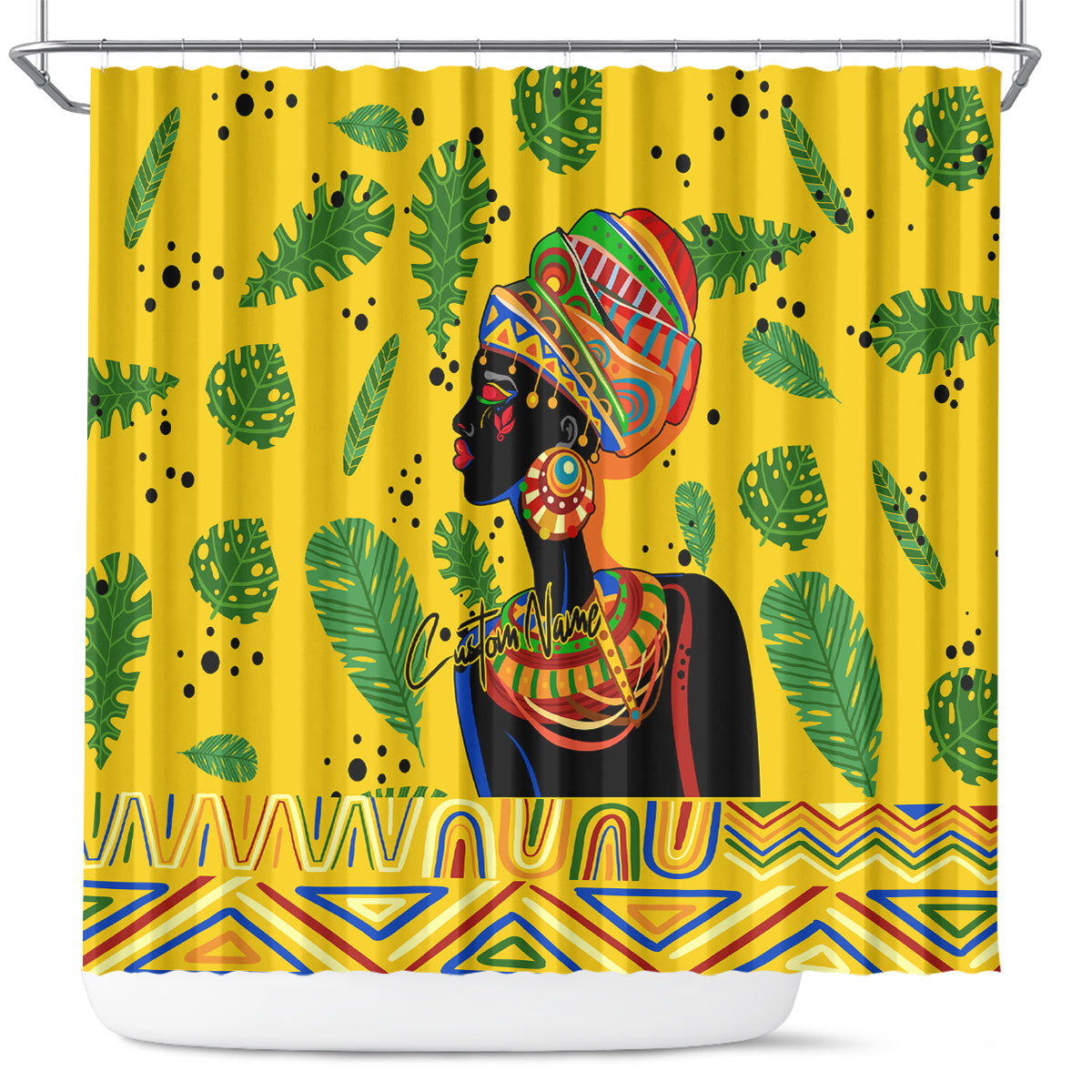 Personalized Africa Woman Shower Curtain Tropical Style