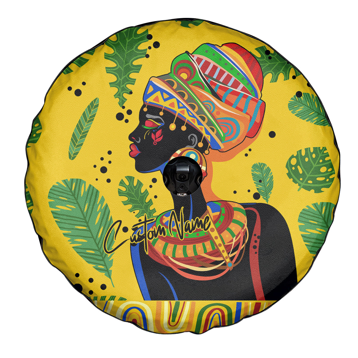 Personalized Africa Woman Spare Tire Cover Tropical Style - Wonder Print Shop