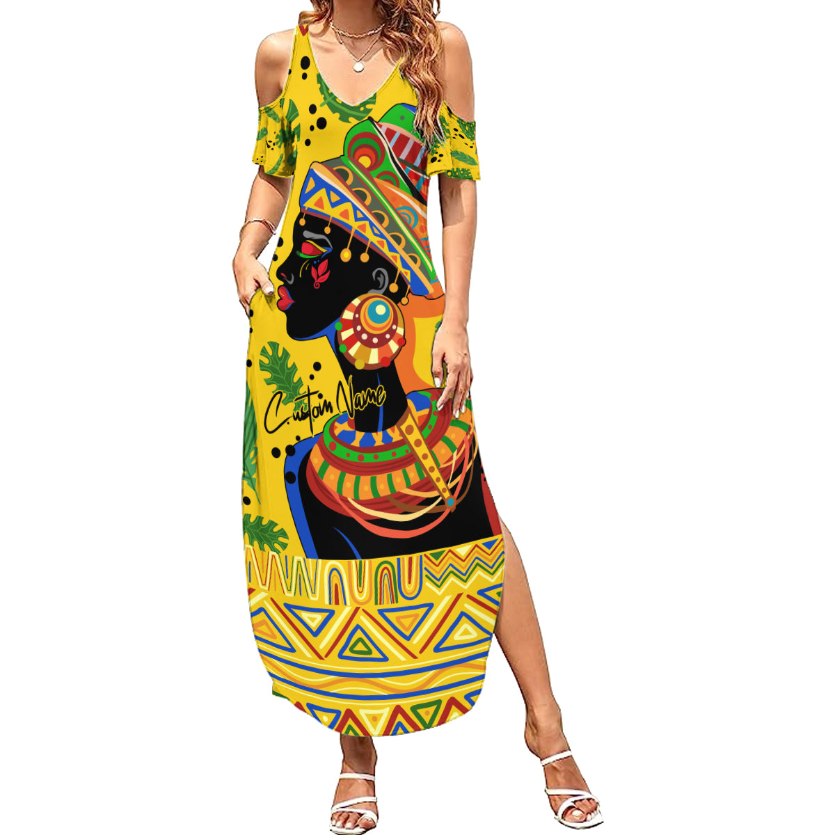 Personalized Africa Woman Summer Maxi Dress Tropical Style - Wonder Print Shop