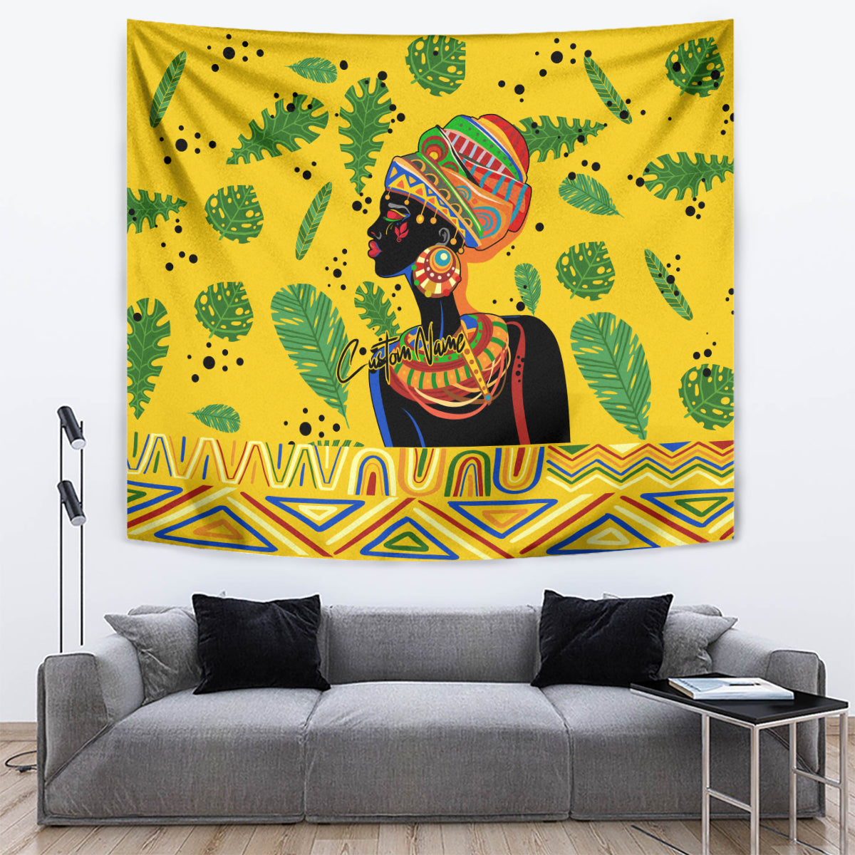 Personalized Africa Woman Tapestry Tropical Style - Wonder Print Shop