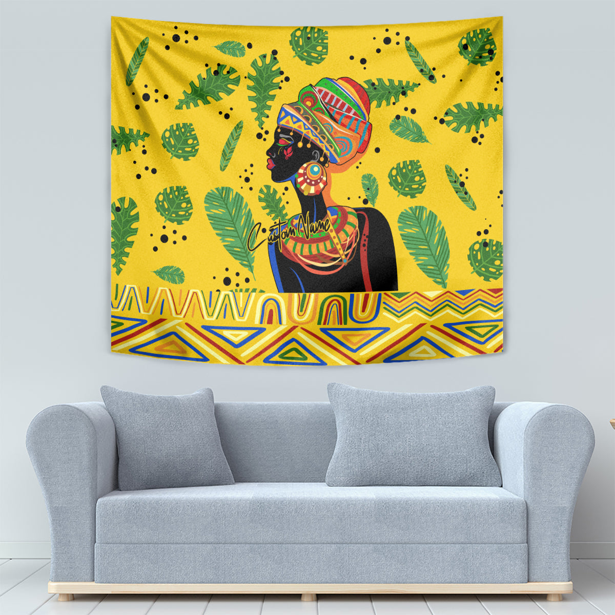 Personalized Africa Woman Tapestry Tropical Style - Wonder Print Shop