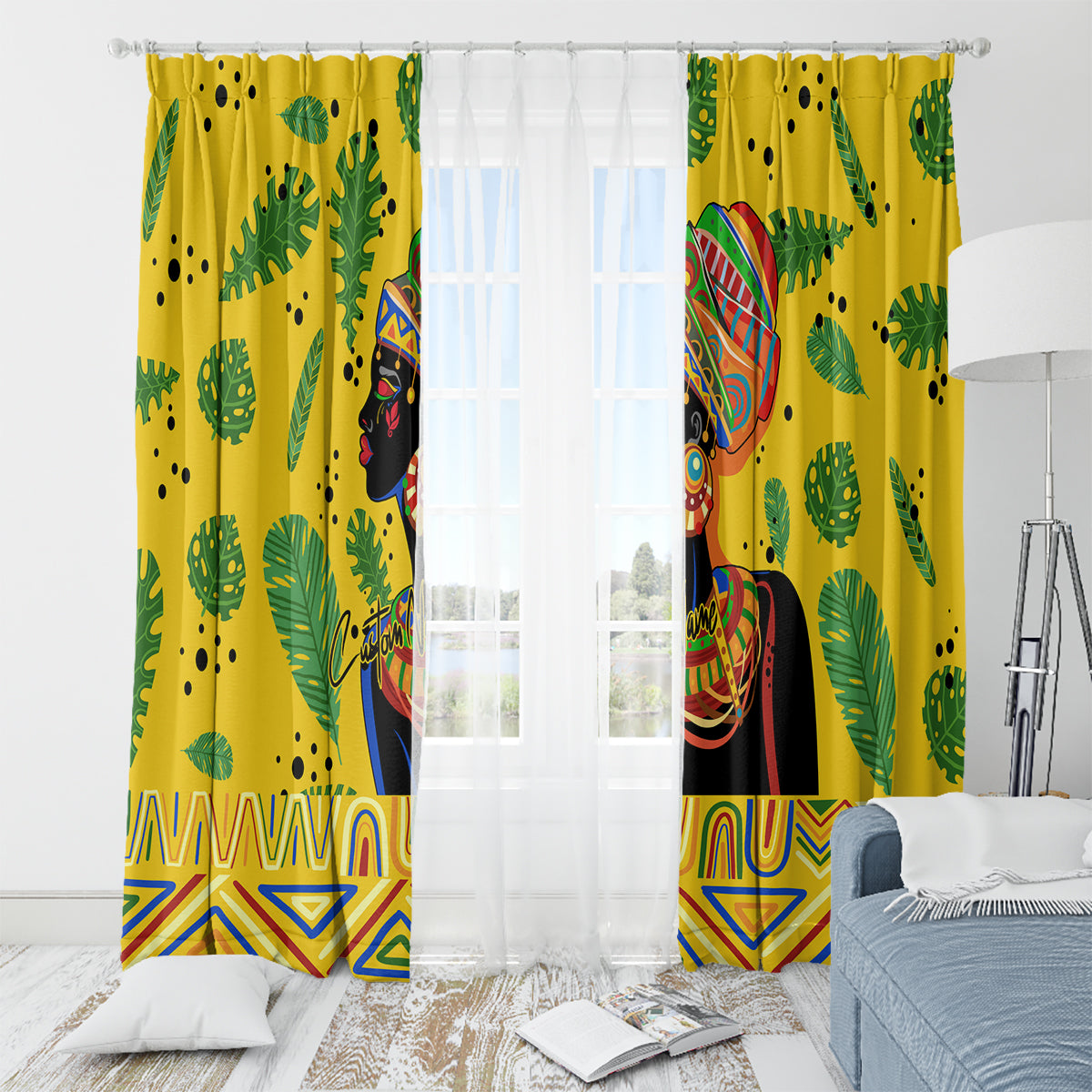 Personalized Africa Woman Window Curtain Tropical Style - Wonder Print Shop