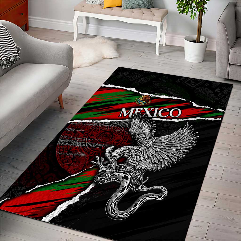 Eagle Snake Mexico Area Rug Aztec Sun Stone