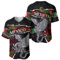 Eagle Snake Mexico Baseball Jersey Aztec Sun Stone