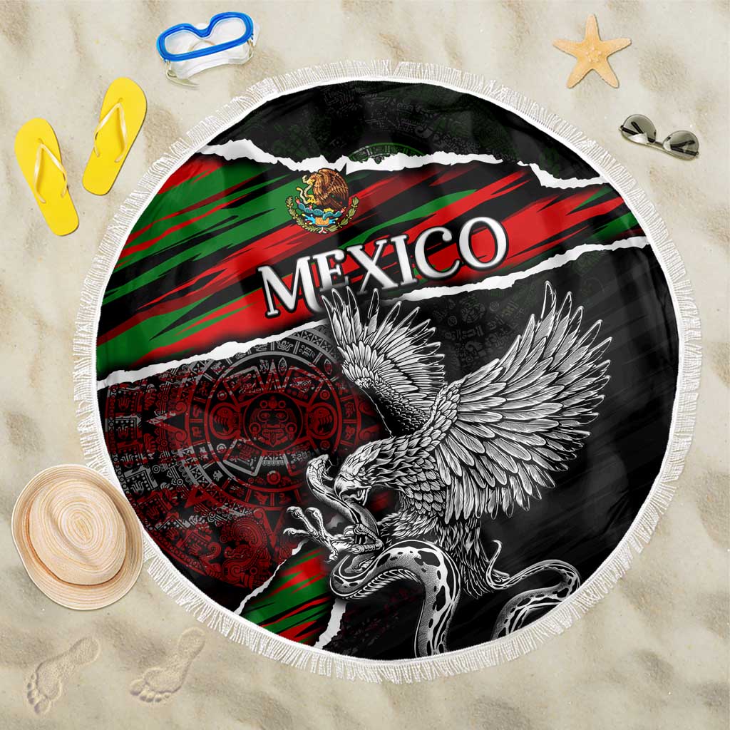 Eagle Snake Mexico Beach Blanket Aztec Sun Stone