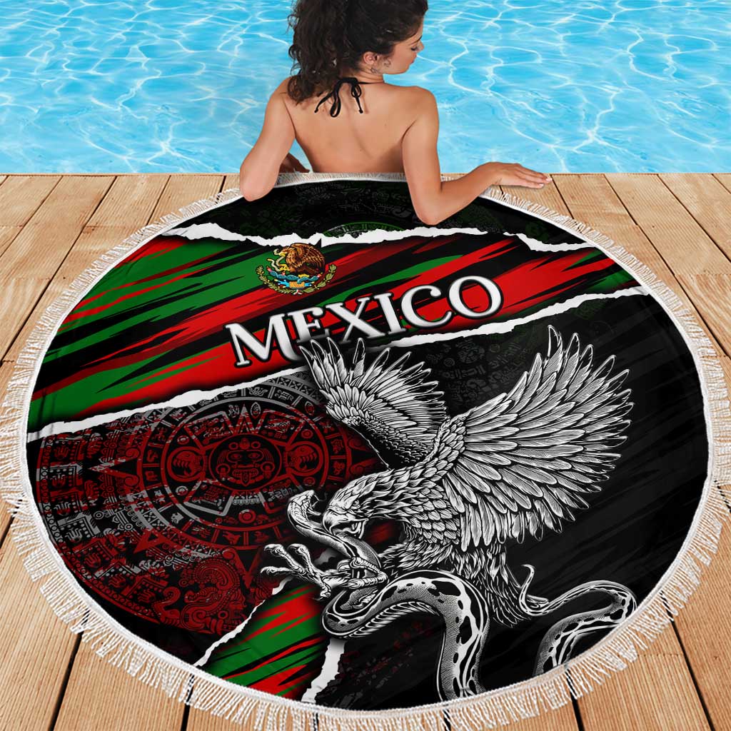 Eagle Snake Mexico Beach Blanket Aztec Sun Stone