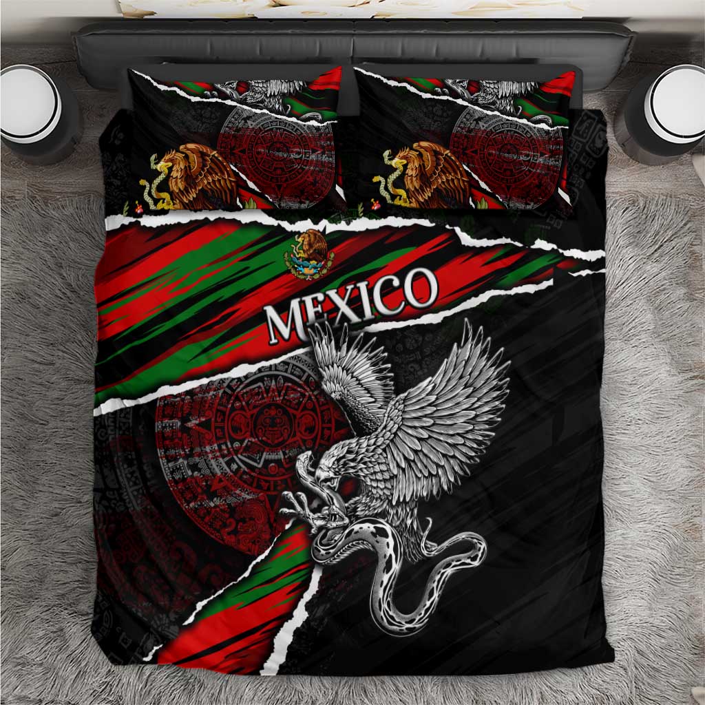 Eagle Snake Mexico Bedding Set Aztec Sun Stone