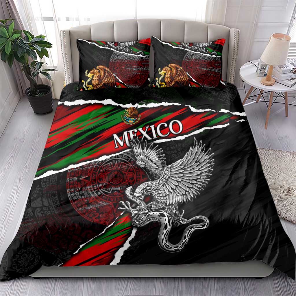 Eagle Snake Mexico Bedding Set Aztec Sun Stone