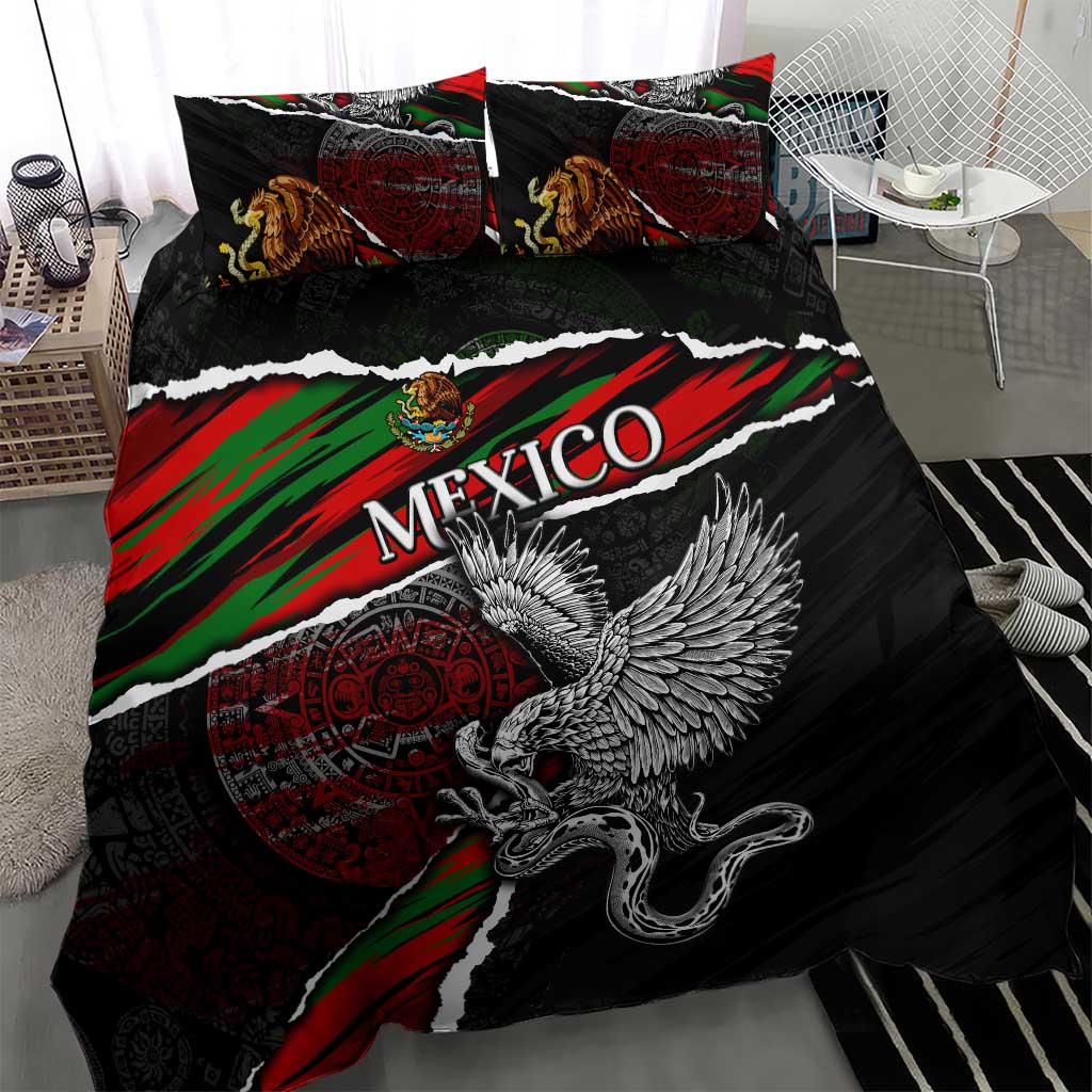 Eagle Snake Mexico Bedding Set Aztec Sun Stone