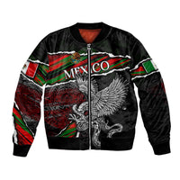 Eagle Snake Mexico Bomber Jacket Aztec Sun Stone