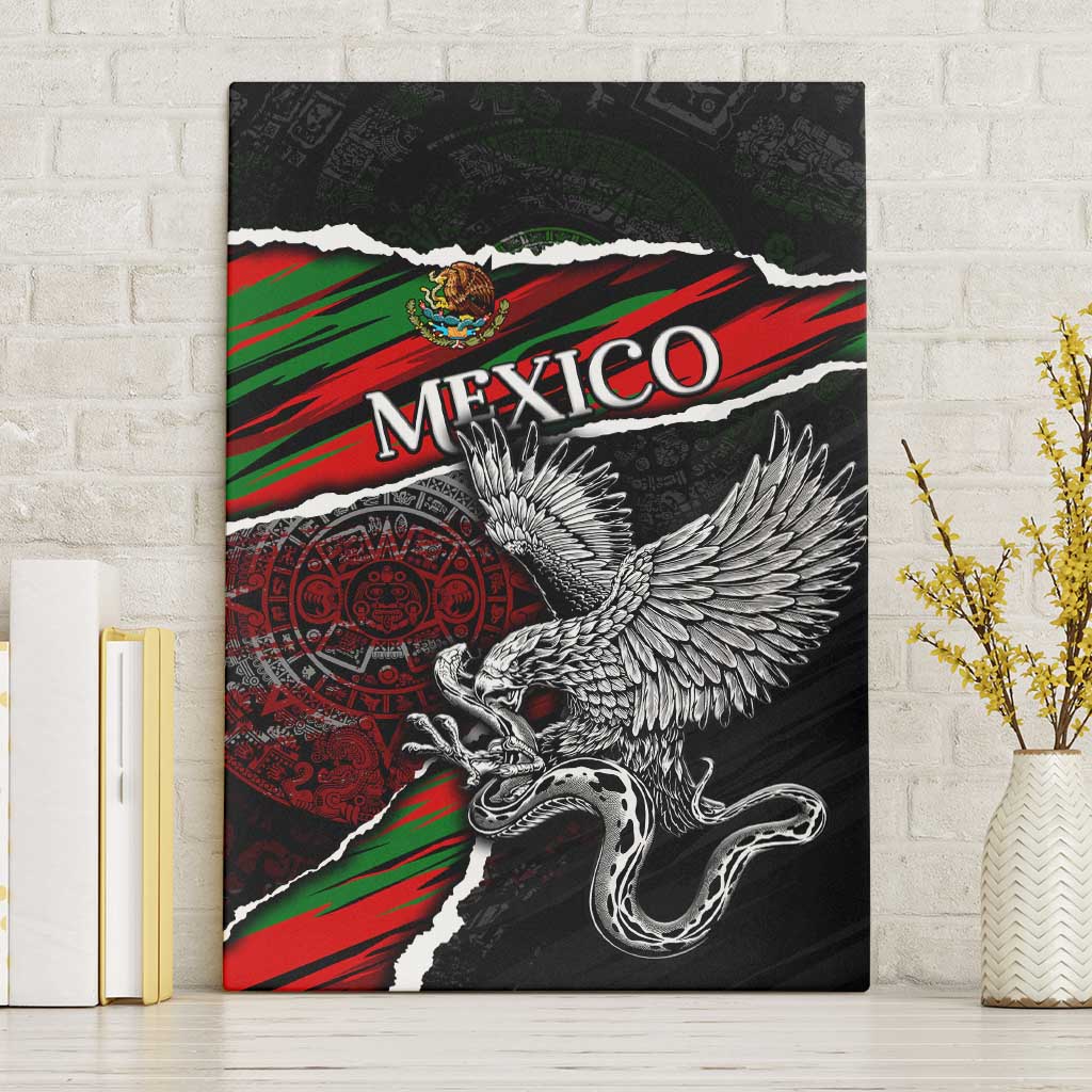 Eagle Snake Mexico Canvas Wall Art Aztec Sun Stone