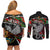 Eagle Snake Mexico Couples Matching Off Shoulder Short Dress and Long Sleeve Button Shirt Aztec Sun Stone