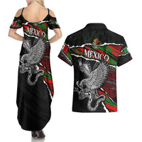 Eagle Snake Mexico Couples Matching Summer Maxi Dress and Hawaiian Shirt Aztec Sun Stone