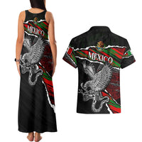 Eagle Snake Mexico Couples Matching Tank Maxi Dress and Hawaiian Shirt Aztec Sun Stone