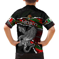 Eagle Snake Mexico Family Matching Long Sleeve Bodycon Dress and Hawaiian Shirt Aztec Sun Stone